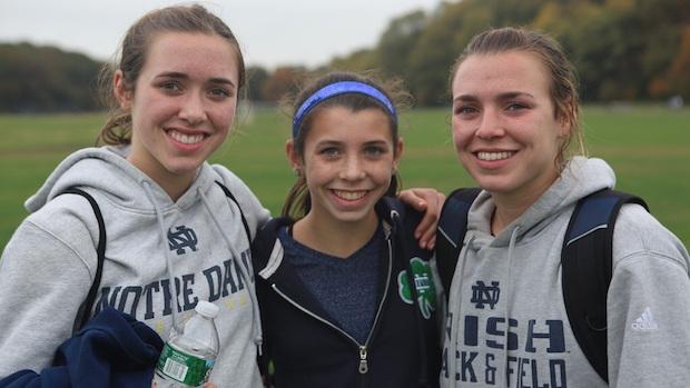 Aragon sisters Alexa and Danielle have carried on their father's running legacy at Notre Dame. Youngest sister Christina (center) has one more year of high school and says she is exploring all options for college. (Photo courtesy of Chuck Aragon)